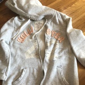 Hollister zip up sweatshirt with 3/4 sleeves